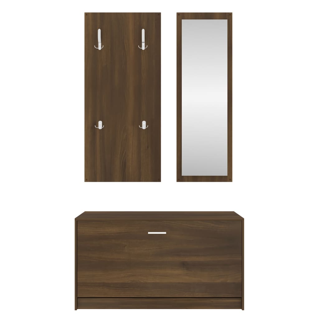 Set Scarpiere 3 in 1 rovere marrone in Legno Multistrato 342576