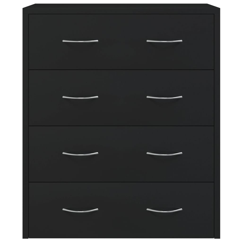 Credenza con 4 Cassetti 60x30,5x71 cm Nera 342577