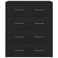 Credenza con 4 Cassetti 60x30,5x71 cm Nera 342577