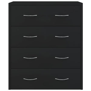 Credenza con 4 Cassetti 60x30,5x71 cm Nera 342577