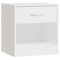 Comodini 2 pz con Cassetto in Bianco Lucido 342585