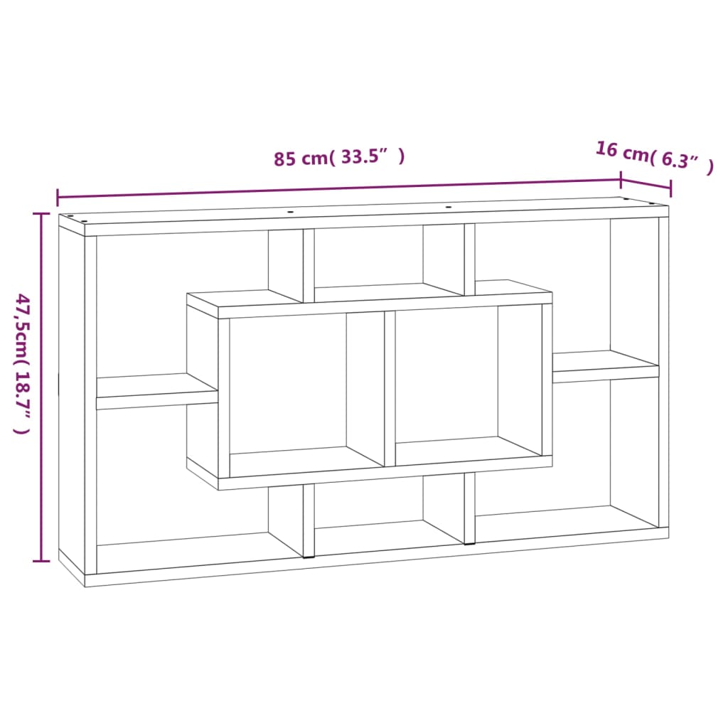 Scaffale a Muro 8 Scomparti Nero cod mxl 50929