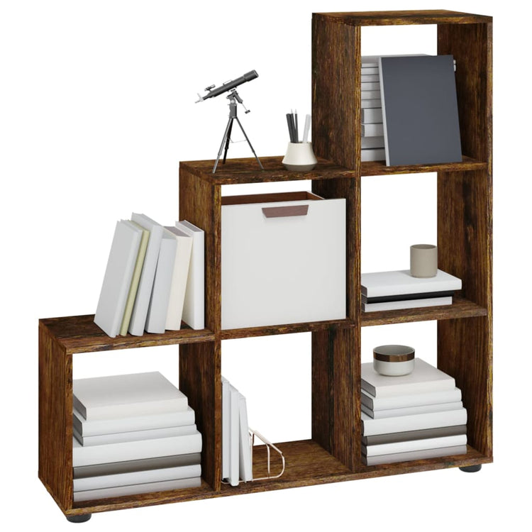 Libreria a Scala Rovere Fumo 107 cm in Legno Multistrato cod 11223