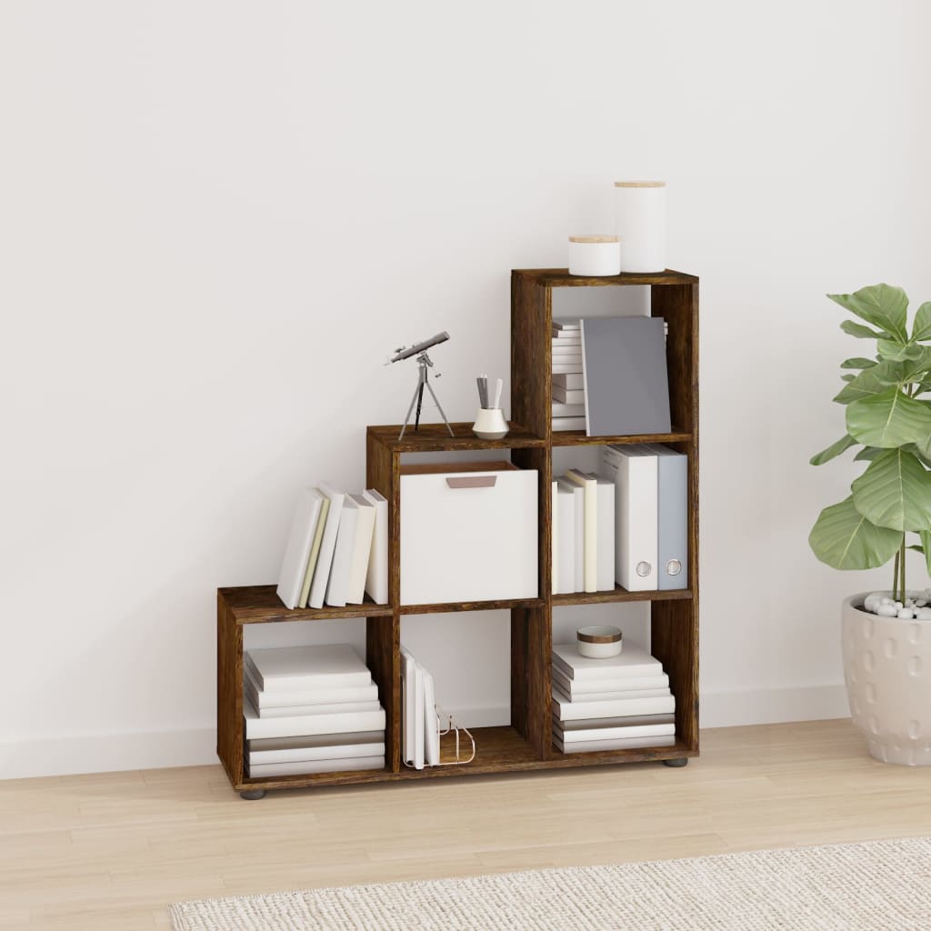 Libreria a Scala Rovere Fumo 107 cm in Legno Multistrato cod 11223