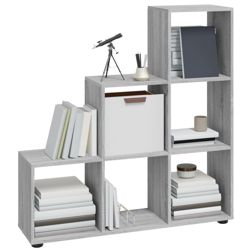 Libreria a Scala Grigio Sonoma 107 cm in Legno Multistrato