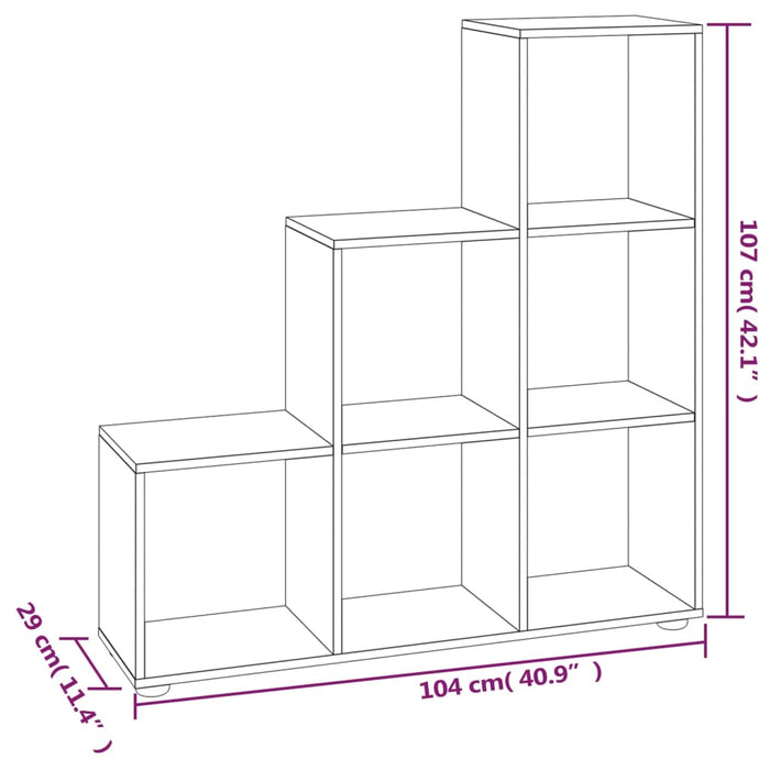 Libreria a Scala Grigio Sonoma 107 cm in Legno Multistrato