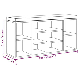 Scarpiera Grigio Cemento 103x30x48 cm in Legno Multistrato 342610