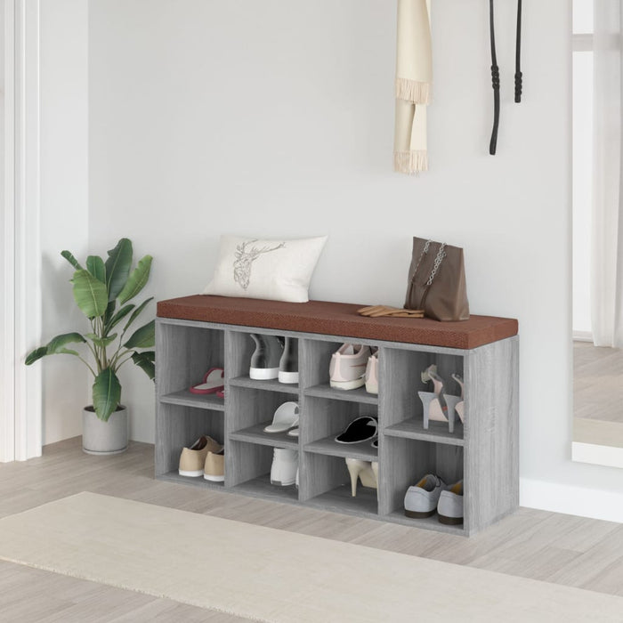 Scarpiera Grigio Sonoma 103x30x48 cm in Legno Multistrato cod mxl 60313