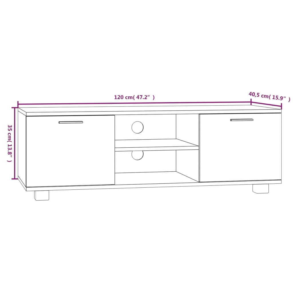 Mobile Porta TV Bianco 120x40,5x35 cm in Legno Multistrato cod mxl 21572