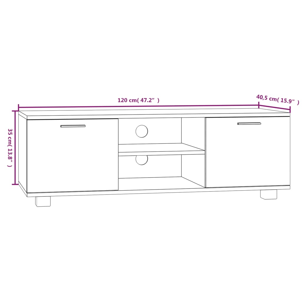 Mobile per TV Rovere Sonoma 120x40,5x35 cm Legno Multistrato 342616