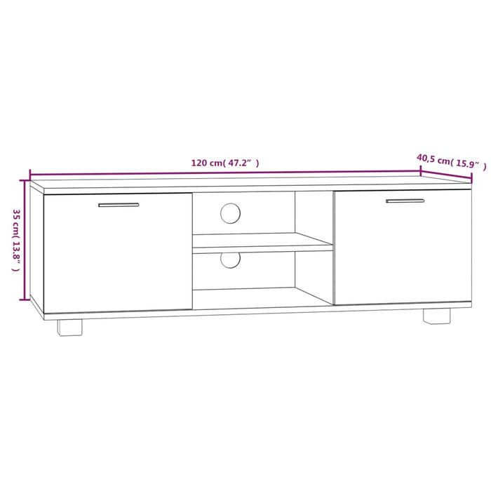 Mobile per TV Rovere Sonoma 120x40,5x35 cm Legno Multistrato 342616