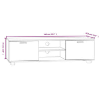 Mobile TV Rovere Fumo 140x40,5x35 cm in Legno Multistrato