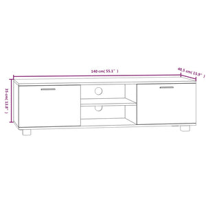 Mobile TV Rovere Fumo 140x40,5x35 cm in Legno Multistrato