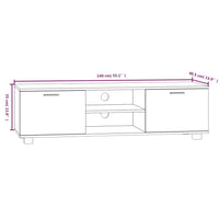 Mobile TV Grigio Sonoma 140x40,5x35 cm in Legno Multistrato cod mxl 19996