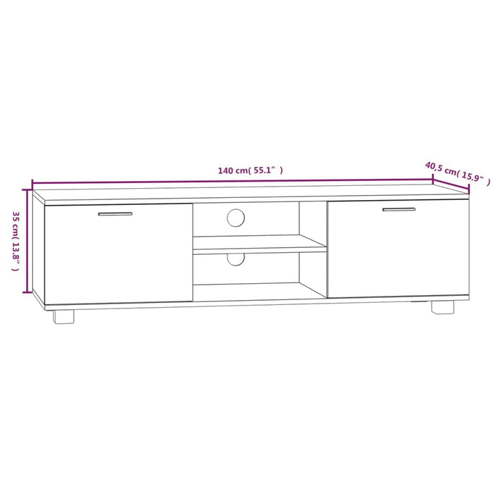 Mobile TV Grigio Sonoma 140x40,5x35 cm in Legno Multistrato cod mxl 19996