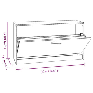 Scarpiera Nera 80x24x45 cm in Legno Multistrato 342641