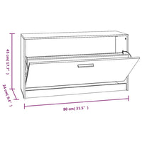 Scarpiera Grigio Cemento 80x24x45 cm in Legno Multistrato 342642