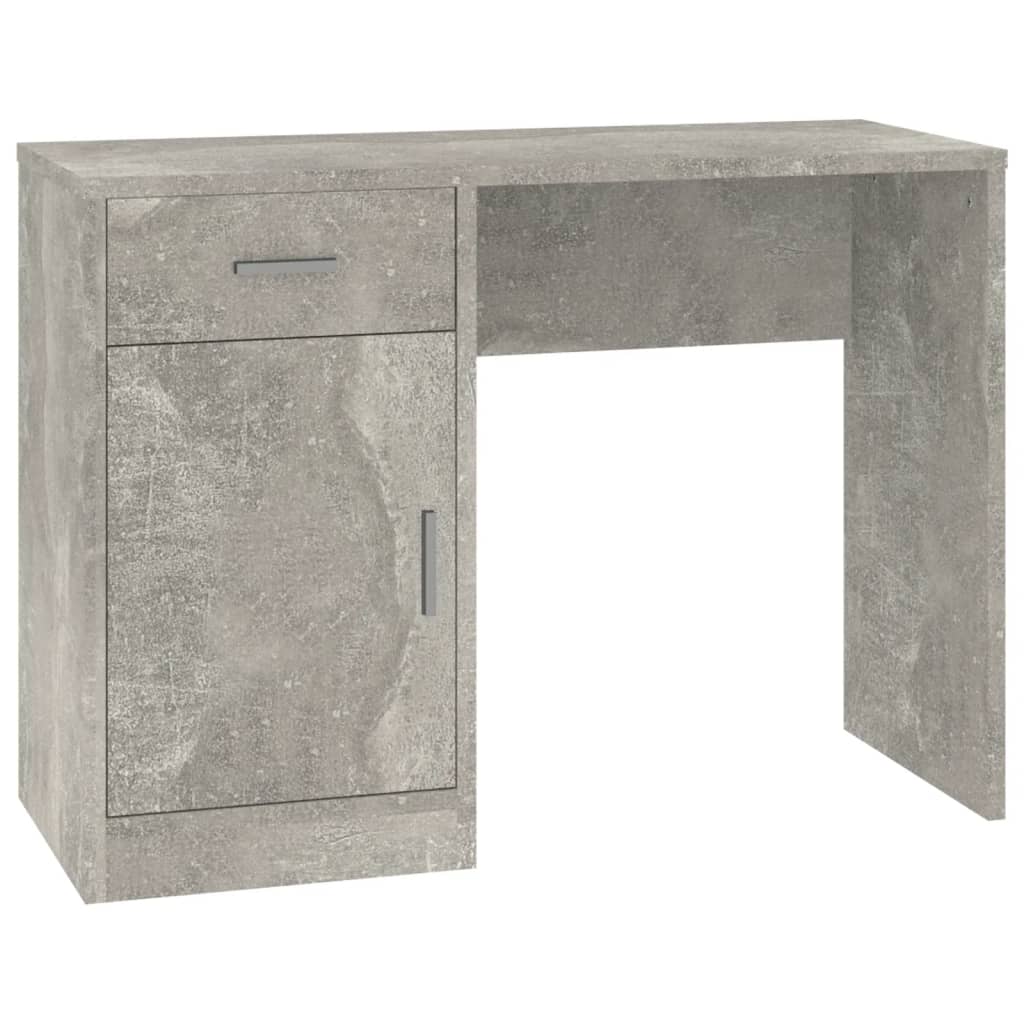 Scrivania Cassetto Grigio cemento 100x40x73cm Legno Multistrato 342654