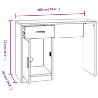 Scrivania Cassetto Grigio cemento 100x40x73cm Legno Multistrato 342654