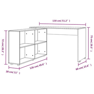 Scrivania ad Angolo Grigio Cemento in Legno Multistrato 342660