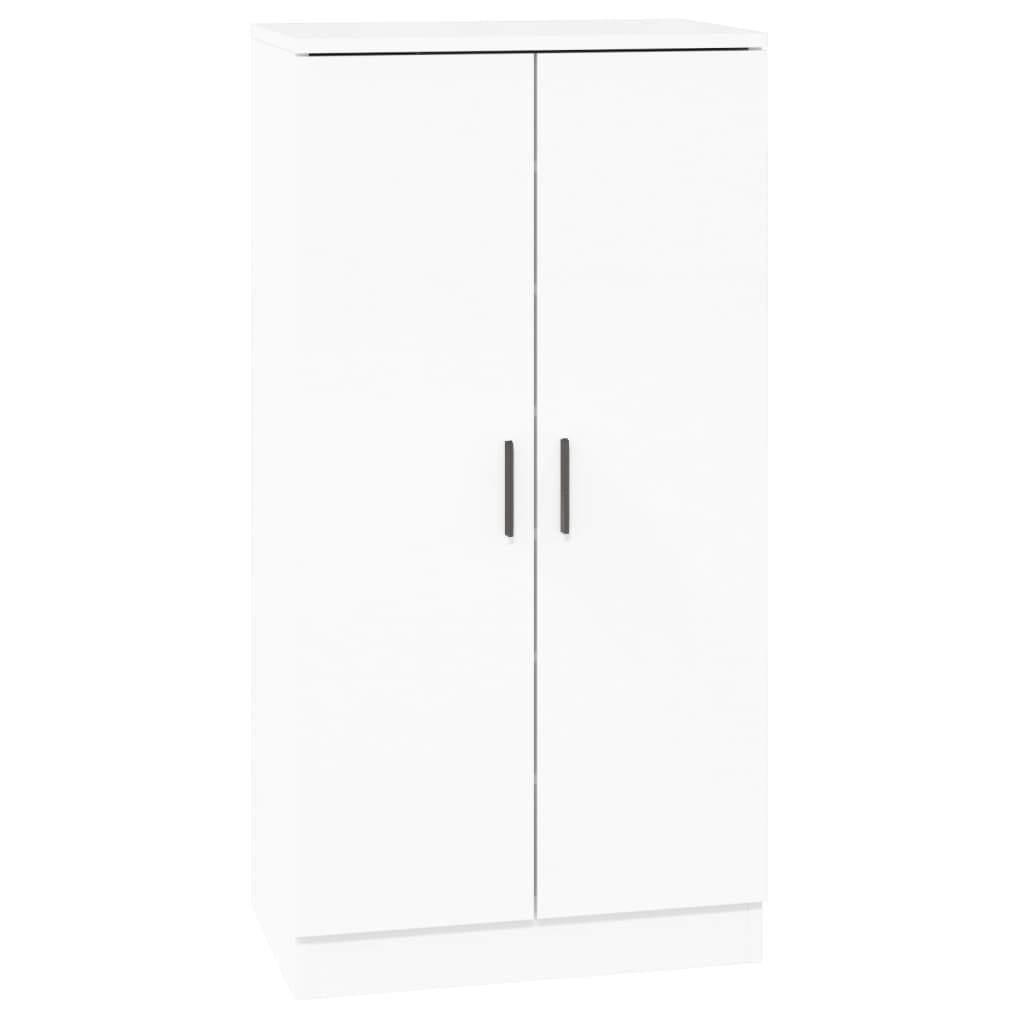 Scarpiera Bianco Lucido 55x35x108 cm in Legno Multistrato 342667