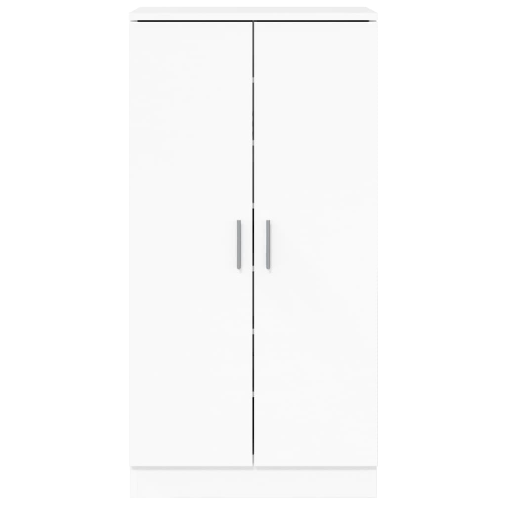 Scarpiera Bianco Lucido 55x35x108 cm in Legno Multistrato 342667