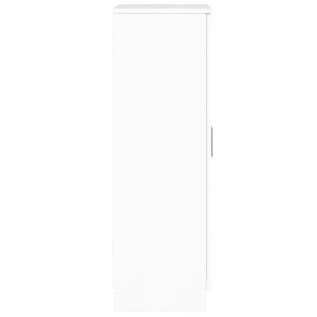 Scarpiera Bianco Lucido 55x35x108 cm in Legno Multistrato 342667