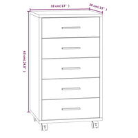 Cassettiera con Ruote rovere fumo in Legno Multistrato cod mxl 48804