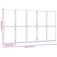 Paravento a 5 Pannelli Nero 350x180 cm 319181