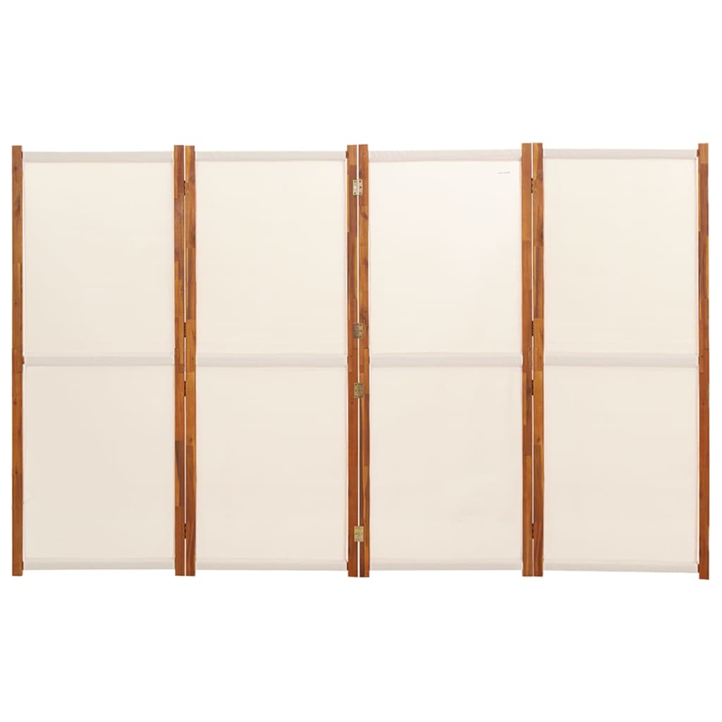 Divisorio a 4 Pannelli Bianco Crema 280x180 cm 319184