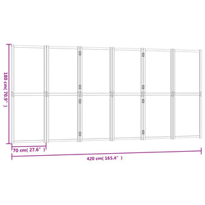 Divisorio a 6 Pannelli Bianco Crema 420x180 cm 319186