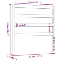 Testiera per Letto Miele 81x4x100 cm in Legno Massello di Pino 817618