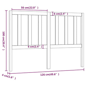 Testiera per Letto Bianca 126x4x100cm in Legno Massello di Pino cod mxl 49977