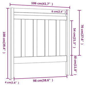 Testiera per Letto Miele 106x4x100 cm in Legno Massello di Pino cod mxl 46144