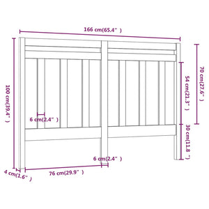 Testiera per Letto Bianca 166x4x100cm in Legno Massello di Pino cod mxl 48804