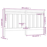 Testiera per Letto Bianca 206x4x100 cm Legno Massello di Pino cod mxl 46188