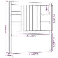 Testiera per Letto Bianca 81x4x100 cm in Legno Massello di Pino 817816