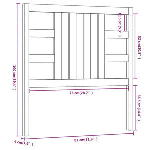 Testiera per Letto Bianca 81x4x100 cm in Legno Massello di Pino 817816