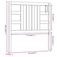 Testiera per Letto Nera 81x4x100 cm in Legno Massello di Pino cod mxl 37819