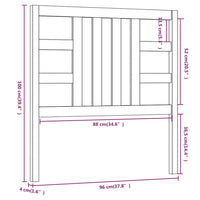 Testiera per Letto Bianca 96x4x100 cm in Legno Massello di Pino cod mxl 48885