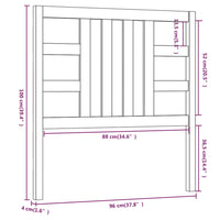 Testiera per Letto Miele 96x4x100 cm in Legno Massello di Pino 817823