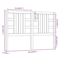 Testiera per Letto Nera 126x4x100 cm in Legno Massello di Pino 817834