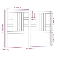 Testiera per Letto Nera 146x4x100 cm in Legno Massello di Pino cod mxl 49680