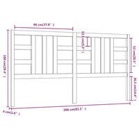 Testiera per Letto 206x4x100 cm in Legno Massello di Pino cod mxl 48888