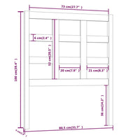 Testiera per Letto ambra 80,5x4x100cm in Legno Massello di Pino 817868