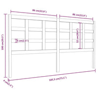 Testiera per Letto 185,5x4x100 cm in Legno Massello di Pino 817905