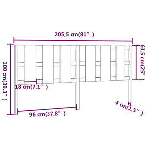 Testiera per Letto Bianca 205,5x4x100 cm Legno Massello di Pino cod mxl 46428