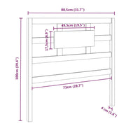 Testiera per Letto 80,5x4x100 cm in Legno Massello di Pino cod 11135