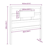 Testiera per Letto Bianca 95,5x4x100 cm Legno Massello di Pino