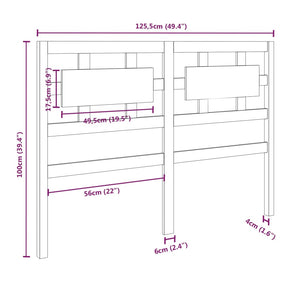 Testiera Letto 125,5x4x100 cm in Legno Massello di Pino cod mxl 51903